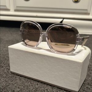 Chloe Clear/Light Pink Frame Sunglasses